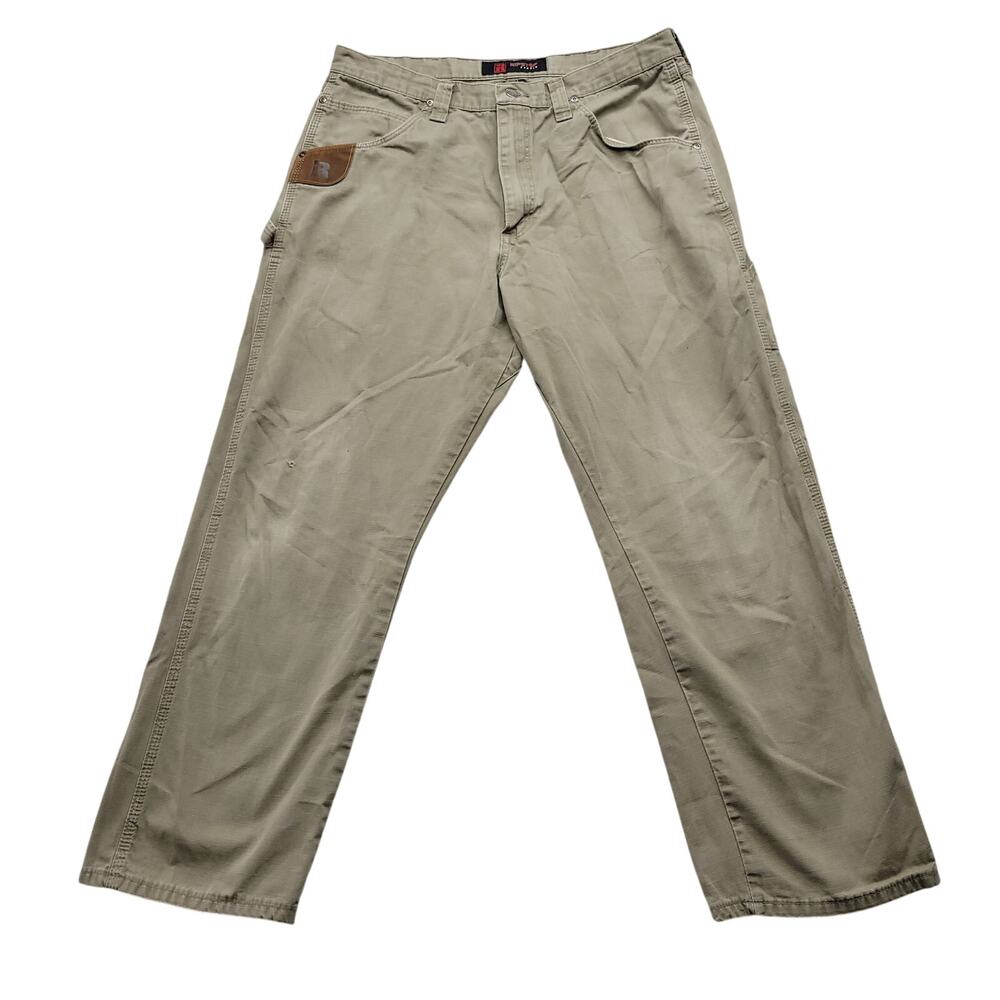 Wrangler Riggs Workwear Mens 36x30 Ripstop Work Pants Khaki Carpenter Utility